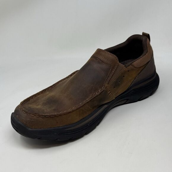 Skechers Expended Seveno Shoes Mens 12 Brown Leather Slip On Casual Loafers main image 7